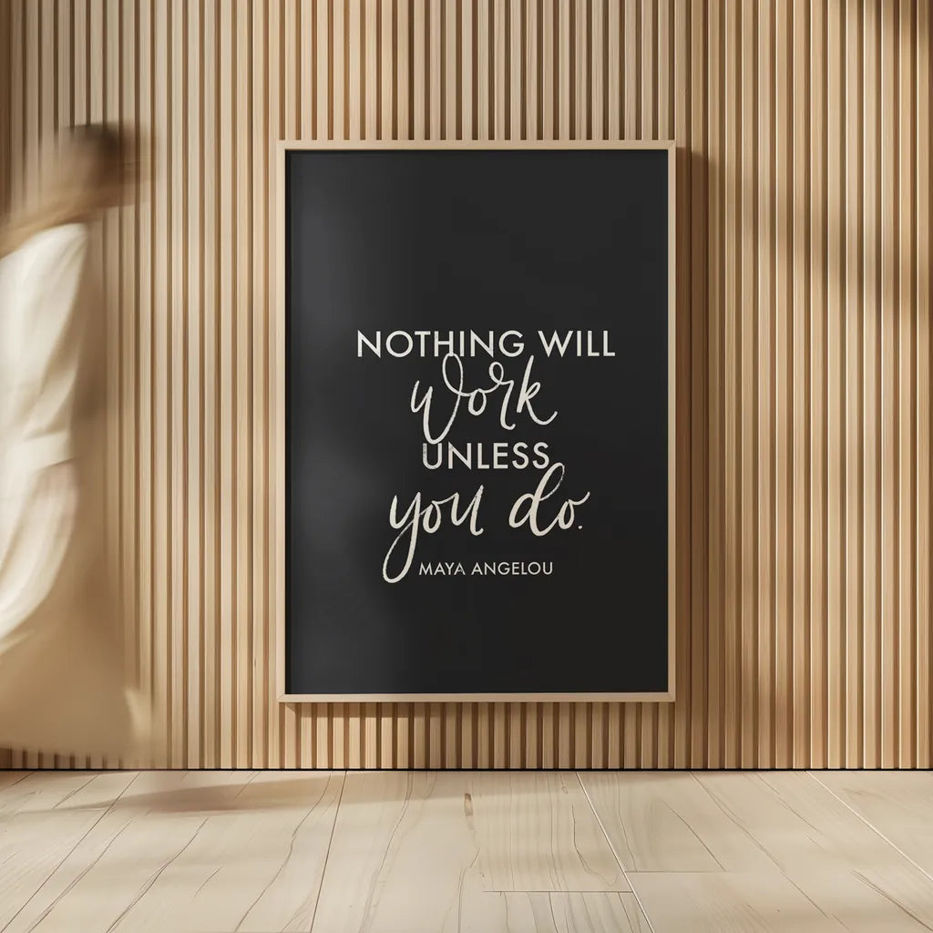 Words of Wisdom II BW v2 by Becky Thorns. shown as over sized large wall art. Available as an archival giclee rolled canvas, fine art paper, or poster print. SKU 80657h.