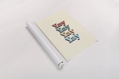 Yay by Becky Thorns. shown as a rolled paper print. Available as archival giclee rolled canvas, fine art paper, or poster print. SKU 65163h.