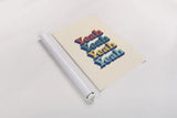 Yeah Modern Retro by Becky Thorns. shown as a rolled paper print. Available as archival giclee rolled canvas, fine art paper, or poster print. SKU 66921h.