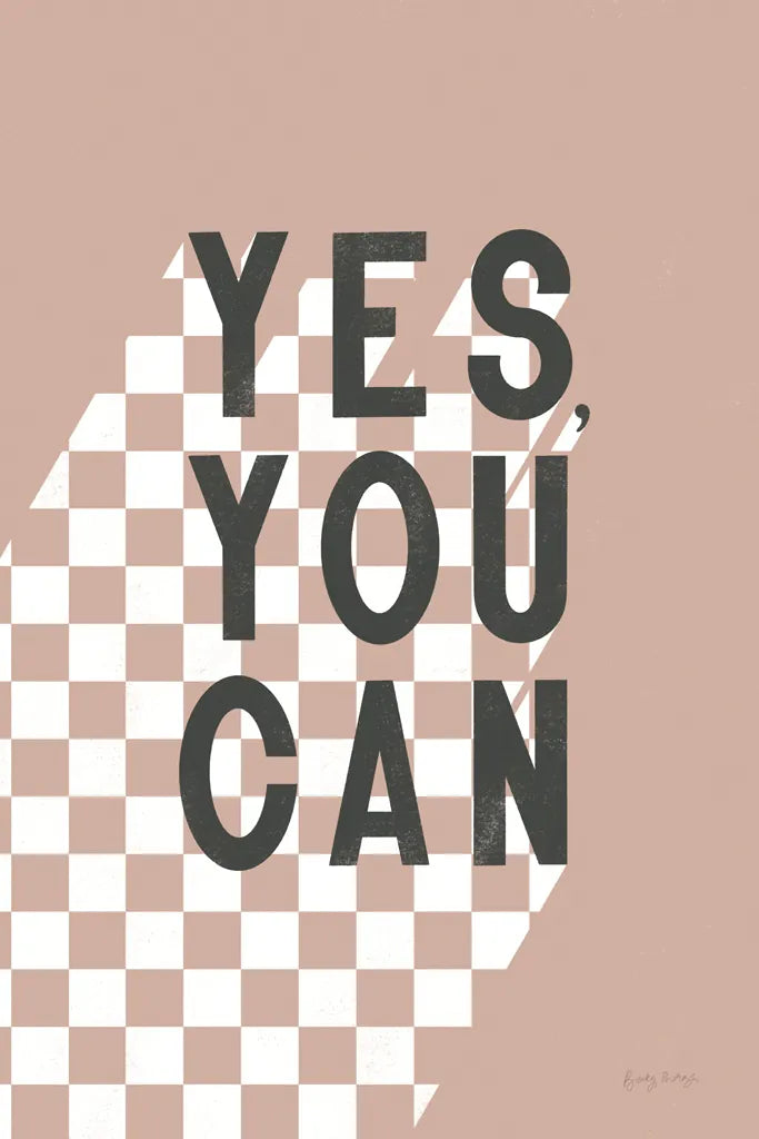Yes You Can Checkered by Becky Thorns. SKU 87462h. Archival Giclee Fine art print for wall decor.