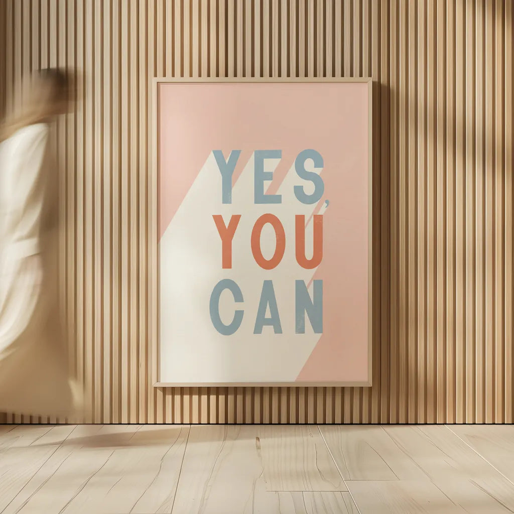 Yes You Can Pastel by Becky Thorns. shown as over sized large wall art. Available as an archival giclee rolled canvas, fine art paper, or poster print. SKU 78718h.