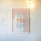 Yes You Can Pastel by Becky Thorns. shown as a paper print in a white frame. Available as a archival giclee rolled canvas, fine art paper, or poster print. SKU 78718h.