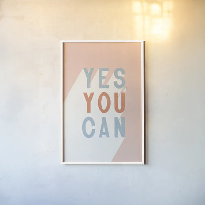 Yes You Can Pastel by Becky Thorns. shown as a paper print in a white frame. Available as a archival giclee rolled canvas, fine art paper, or poster print. SKU 78718h.