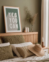 Yes You Can Sage by Becky Thorns. shown as a paper print in a natural frame. Available as a archival giclee rolled canvas, fine art paper, or poster print. SKU 63832h.
