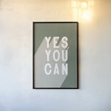Yes You Can Sage by Becky Thorns. shown as a paper print in a black flame. Available as a archival giclee rolled canvas, fine art paper, or poster print. SKU 63832h.