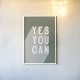 Yes You Can Sage by Becky Thorns. shown as a paper print in a white frame. Available as a archival giclee rolled canvas, fine art paper, or poster print. SKU 63832h.