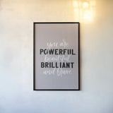 You Are Powerful by Becky Thorns. shown as a paper print in a black flame. Available as a archival giclee rolled canvas, fine art paper, or poster print. SKU 61715h.
