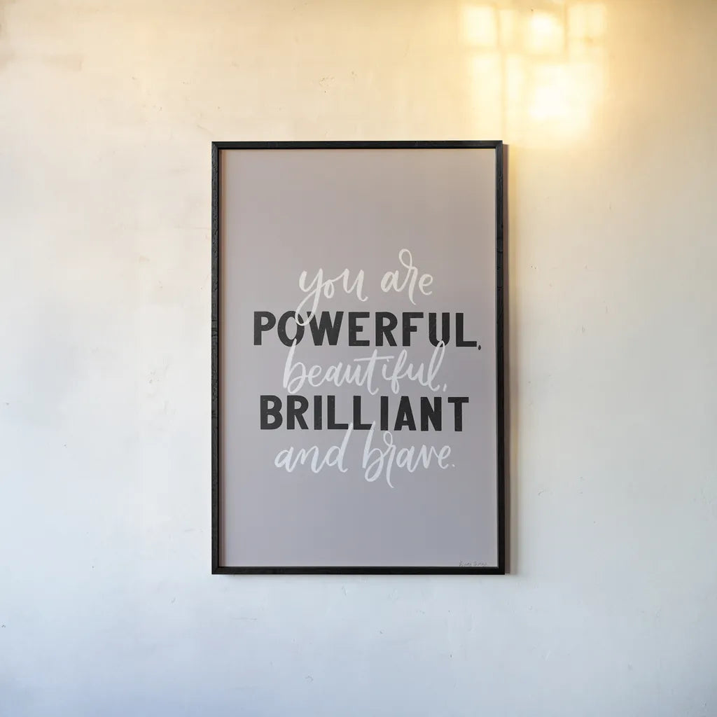 You Are Powerful by Becky Thorns. shown as a paper print in a black flame. Available as a archival giclee rolled canvas, fine art paper, or poster print. SKU 61715h.