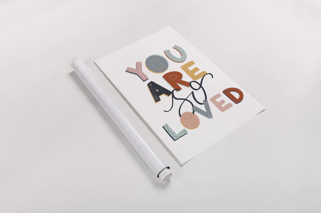 You Are So Loved Pastel by Becky Thorns. shown as a rolled paper print. Available as archival giclee rolled canvas, fine art paper, or poster print. SKU 66562h.