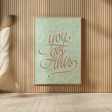 You Got This by Becky Thorns. shown as over sized large wall art. Available as an archival giclee rolled canvas, fine art paper, or poster print. SKU 52795h.