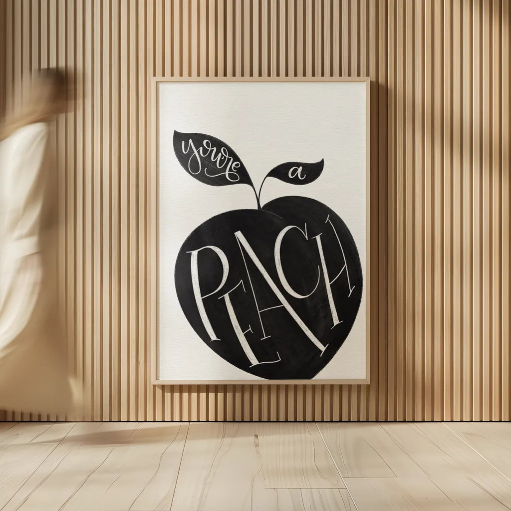 You are a Peach BW by Becky Thorns. shown as over sized large wall art. Available as an archival giclee rolled canvas, fine art paper, or poster print. SKU 61431h.