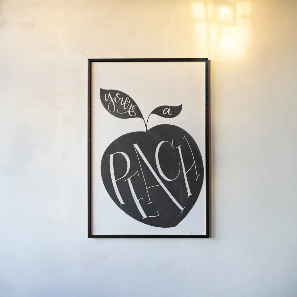 You are a Peach BW by Becky Thorns. shown as a paper print in a black flame. Available as a archival giclee rolled canvas, fine art paper, or poster print. SKU 61431h.
