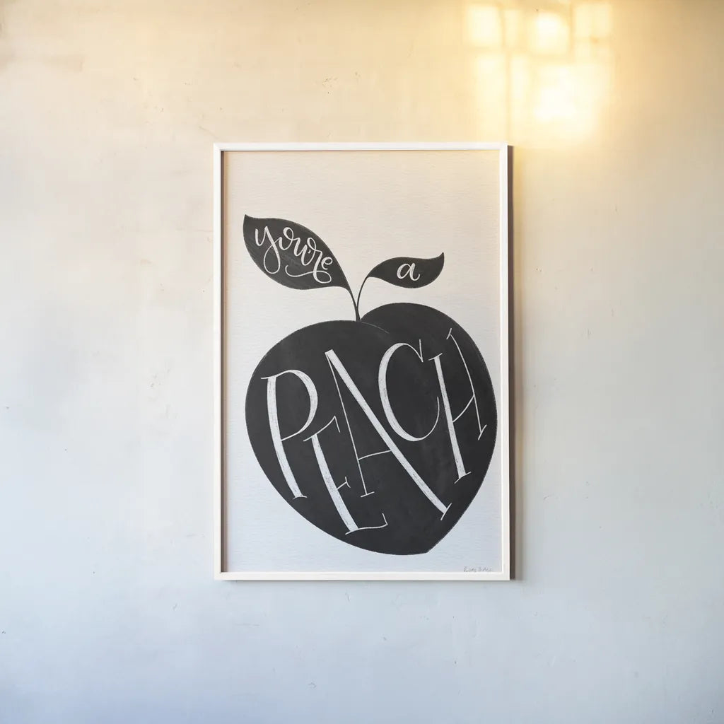 You are a Peach BW by Becky Thorns. shown as a paper print in a white frame. Available as a archival giclee rolled canvas, fine art paper, or poster print. SKU 61431h.