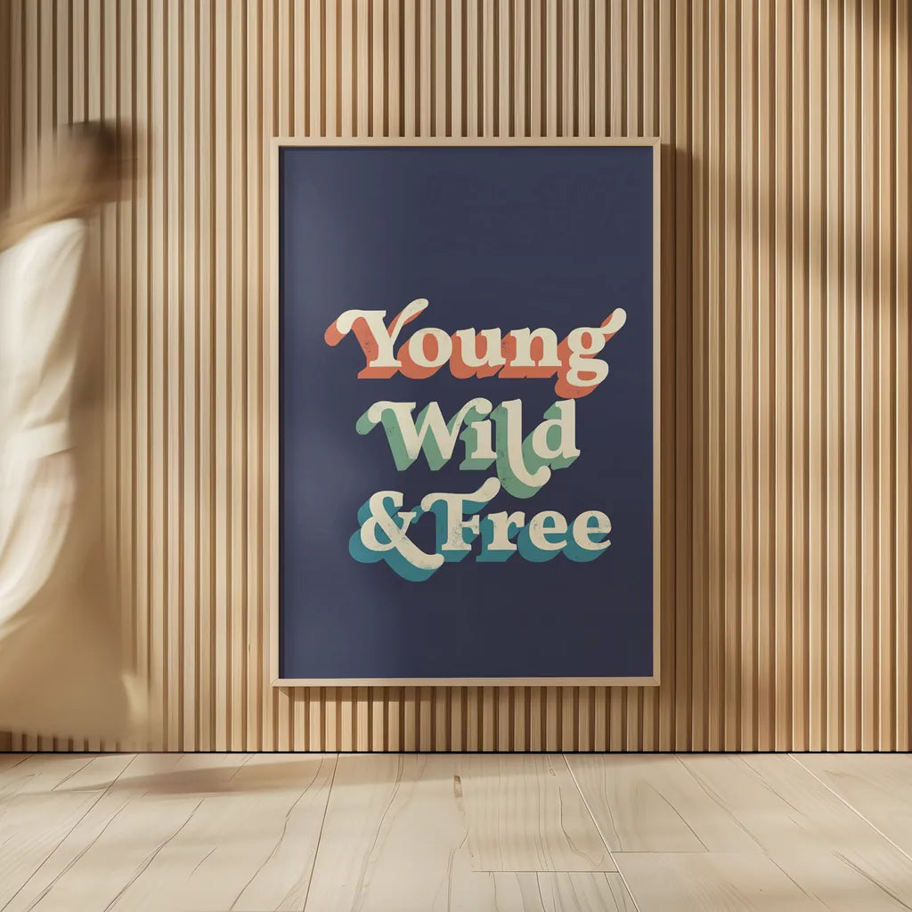 Young Wild and Free by Becky Thorns. shown as over sized large wall art. Available as an archival giclee rolled canvas, fine art paper, or poster print. SKU 65171h.
