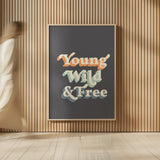 Young Wild and Free Warm by Becky Thorns. shown as over sized large wall art. Available as an archival giclee rolled canvas, fine art paper, or poster print. SKU 66919h.