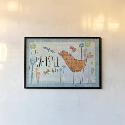 74 Whistle Way by Belinda Aldrich. shown as a paper print in a black flame. Available as a archival giclee rolled canvas, fine art paper, or poster print. SKU 32986i.