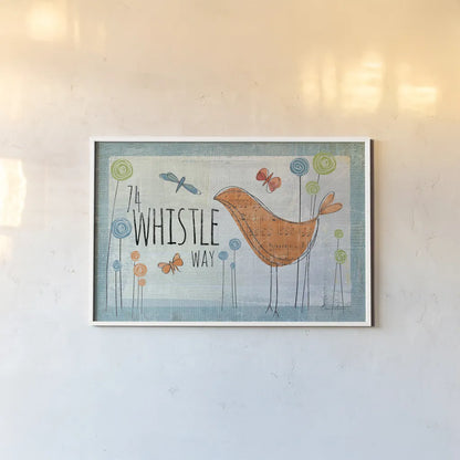74 Whistle Way by Belinda Aldrich. shown as a paper print in a white frame. Available as a archival giclee rolled canvas, fine art paper, or poster print. SKU 32986i.