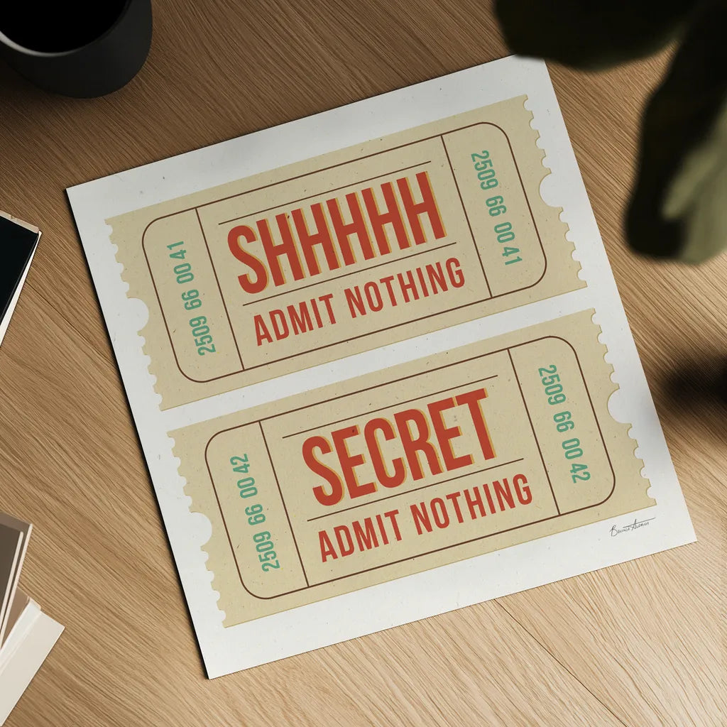 Admit Nothing I by Belinda Aldrich. Shown as a detailed flat fine art print, highlighting archival giclee quality. Available as an archival giclee rolled canvas, fine art paper, or poster print. SKU 101957a.