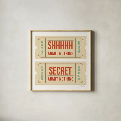 Admit Nothing I by Belinda Aldrich. Shown in a natural wood glass frame for a timeless modern aesthetic. Available as an archival giclee rolled canvas, fine art paper, or poster print. SKU 101957a.