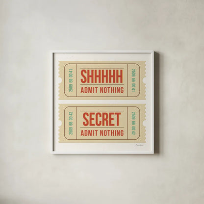 Admit Nothing I by Belinda Aldrich. Shown in a crisp white glass frame for a clean and minimalist style. Available as an archival giclee rolled canvas, fine art paper, or poster print. SKU 101957a.