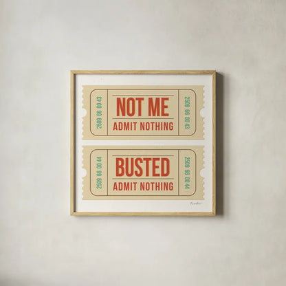 Admit Nothing II by Belinda Aldrich. Shown in a natural wood glass frame for a timeless modern aesthetic. Available as an archival giclee rolled canvas, fine art paper, or poster print. SKU 101958a.