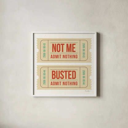 Admit Nothing II by Belinda Aldrich. Shown in a crisp white glass frame for a clean and minimalist style. Available as an archival giclee rolled canvas, fine art paper, or poster print. SKU 101958a.