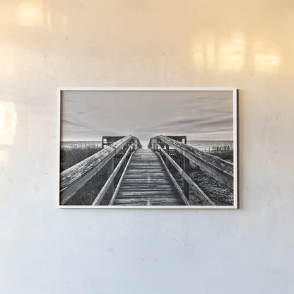 Beach Walk II by Belinda Aldrich. shown as a paper print in a white frame. Available as a archival giclee rolled canvas, fine art paper, or poster print. SKU 13433i.