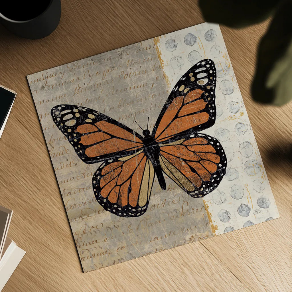 Belindas Butterfly II by Belinda Aldrich. Shown as a detailed flat fine art print, highlighting archival giclee quality. Available as an archival giclee rolled canvas, fine art paper, or poster print. SKU 5700a.