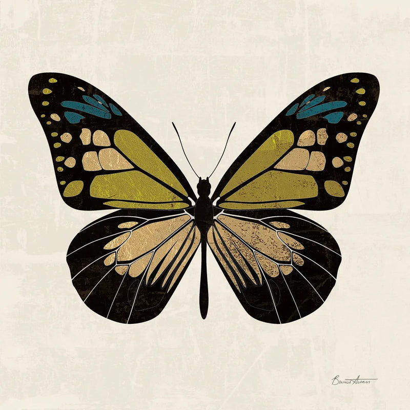 Belindas Butterfly on Cream III by Belinda Aldrich. SKU 102306a. Archival Giclee Fine art print for wall decor.