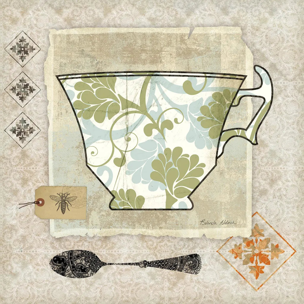 Garden Cafe II by Belinda Aldrich. SKU 12897a. Archival Giclee Fine art print for wall decor.