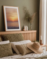 Waiting by Belinda Aldrich. shown as a paper print in a natural frame. Available as a archival giclee rolled canvas, fine art paper, or poster print. SKU 89813h.