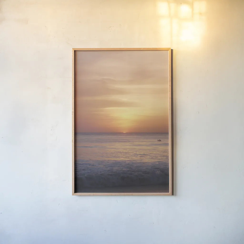 Waiting by Belinda Aldrich. shown as a paper print in a natural frame. Available as a archival giclee rolled canvas, fine art paper, or poster print. SKU 89813h.