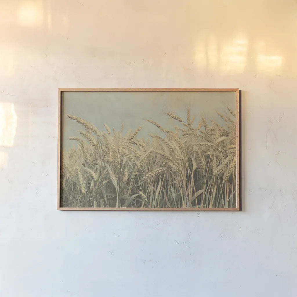 Gold Harvest by Ben Richard. shown as a paper print in a natural frame. Available as a archival giclee rolled canvas, fine art paper, or poster print. SKU 52752i.