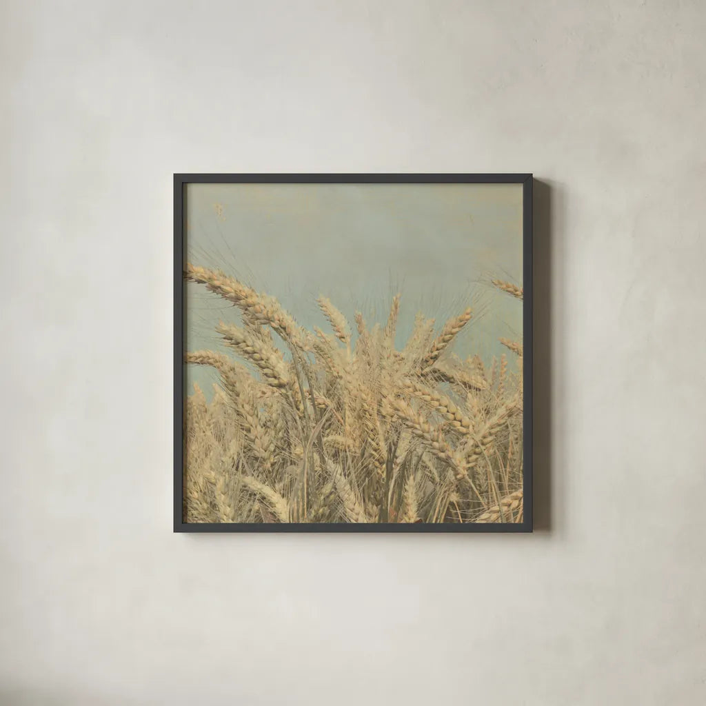 Gold Harvest Crop by Ben Richard. Shown in a sleek black glass frame for a contemporary gallery look. Available as an archival giclee rolled canvas, fine art paper, or poster print. SKU 52752a.