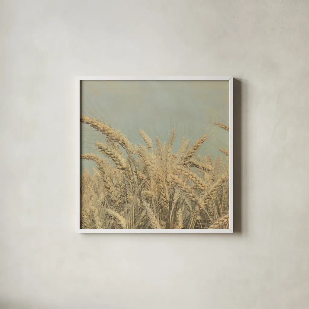 Gold Harvest Crop by Ben Richard. Shown in a crisp white glass frame for a clean and minimalist style. Available as an archival giclee rolled canvas, fine art paper, or poster print. SKU 52752a.