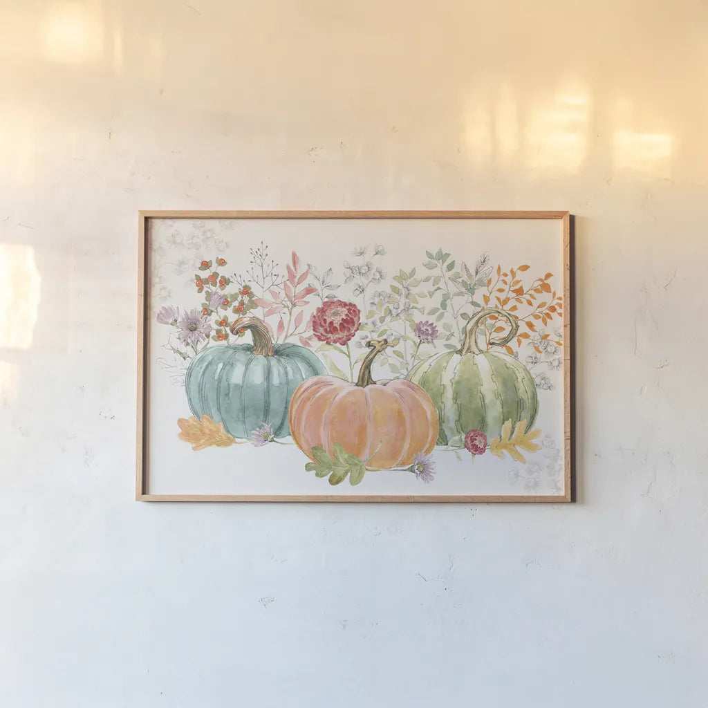 Abundance I by Beth Grove. shown as a paper print in a natural frame. Available as a archival giclee rolled canvas, fine art paper, or poster print. SKU 98101i.