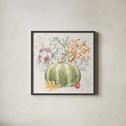 Abundance III by Beth Grove. Shown in a sleek black glass frame for a contemporary gallery look. Available as an archival giclee rolled canvas, fine art paper, or poster print. SKU 98103a.