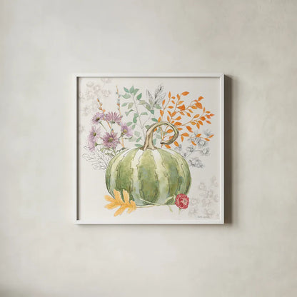 Abundance III by Beth Grove. Shown in a crisp white glass frame for a clean and minimalist style. Available as an archival giclee rolled canvas, fine art paper, or poster print. SKU 98103a.