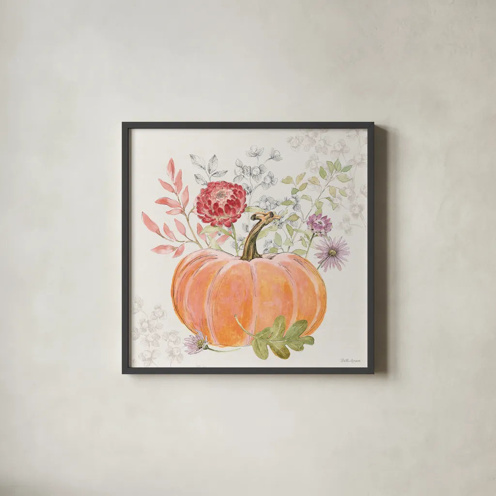 Abundance IV by Beth Grove. Shown in a sleek black glass frame for a contemporary gallery look. Available as an archival giclee rolled canvas, fine art paper, or poster print. SKU 98104a.