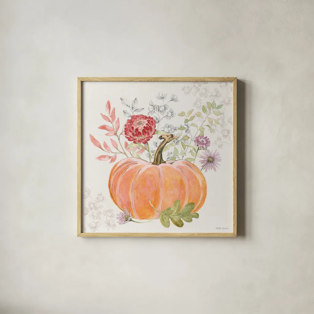 Abundance IV by Beth Grove. Shown in a natural wood glass frame for a timeless modern aesthetic. Available as an archival giclee rolled canvas, fine art paper, or poster print. SKU 98104a.