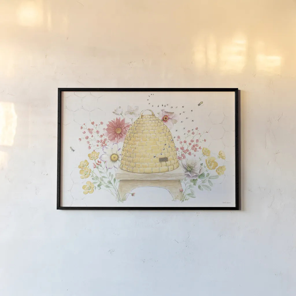 Afternoon in the Garden I by Beth Grove. shown as a paper print in a black flame. Available as a archival giclee rolled canvas, fine art paper, or poster print. SKU 84907i.