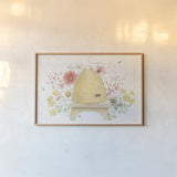 Afternoon in the Garden I by Beth Grove. shown as a paper print in a natural frame. Available as a archival giclee rolled canvas, fine art paper, or poster print. SKU 84907i.