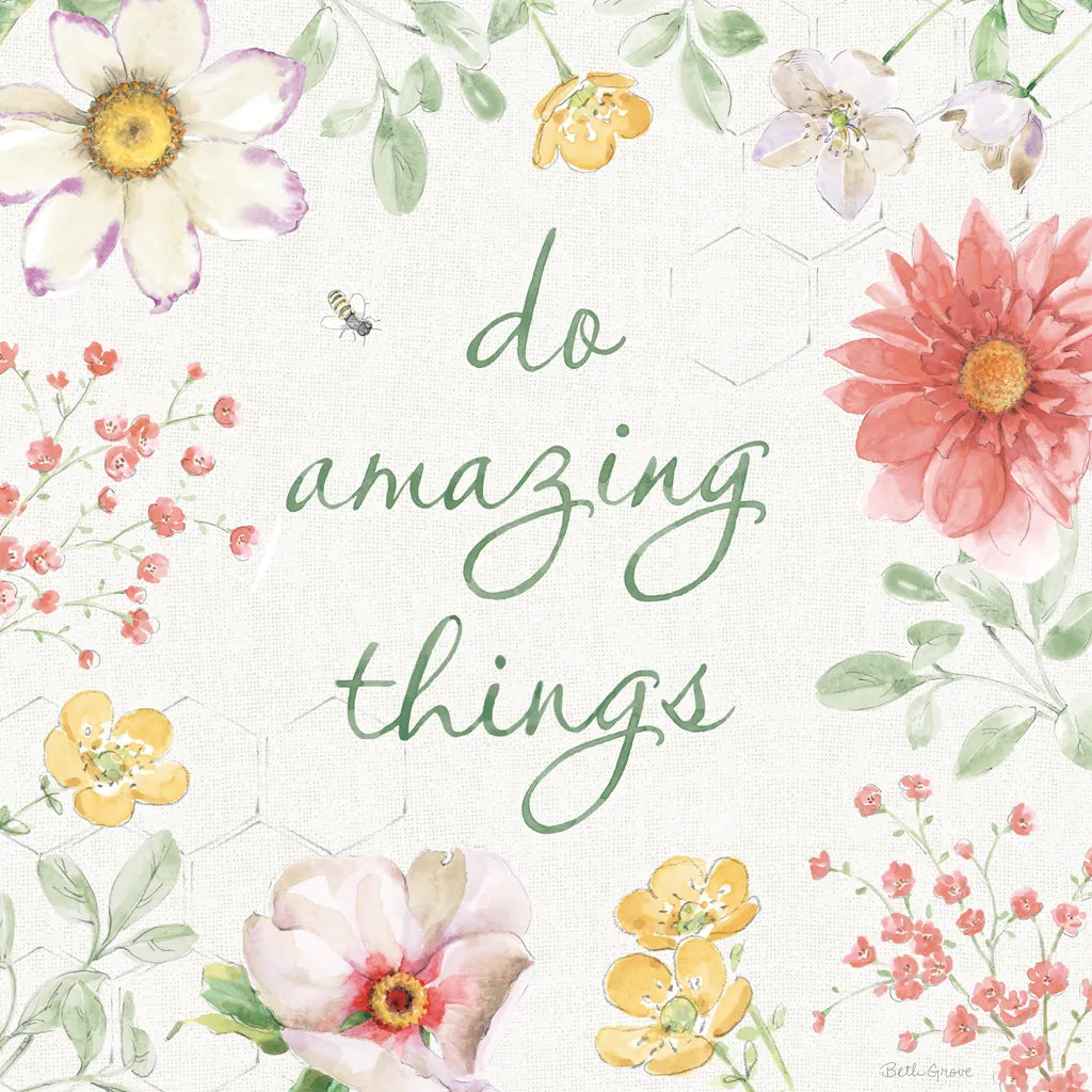 Afternoon in the Garden IX by Beth Grove. SKU 84915a. Archival Giclee Fine art print for wall decor.