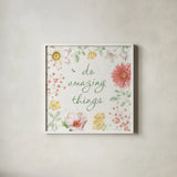 Afternoon in the Garden IX by Beth Grove. Shown in a crisp white glass frame for a clean and minimalist style. Available as an archival giclee rolled canvas, fine art paper, or poster print. SKU 84915a.