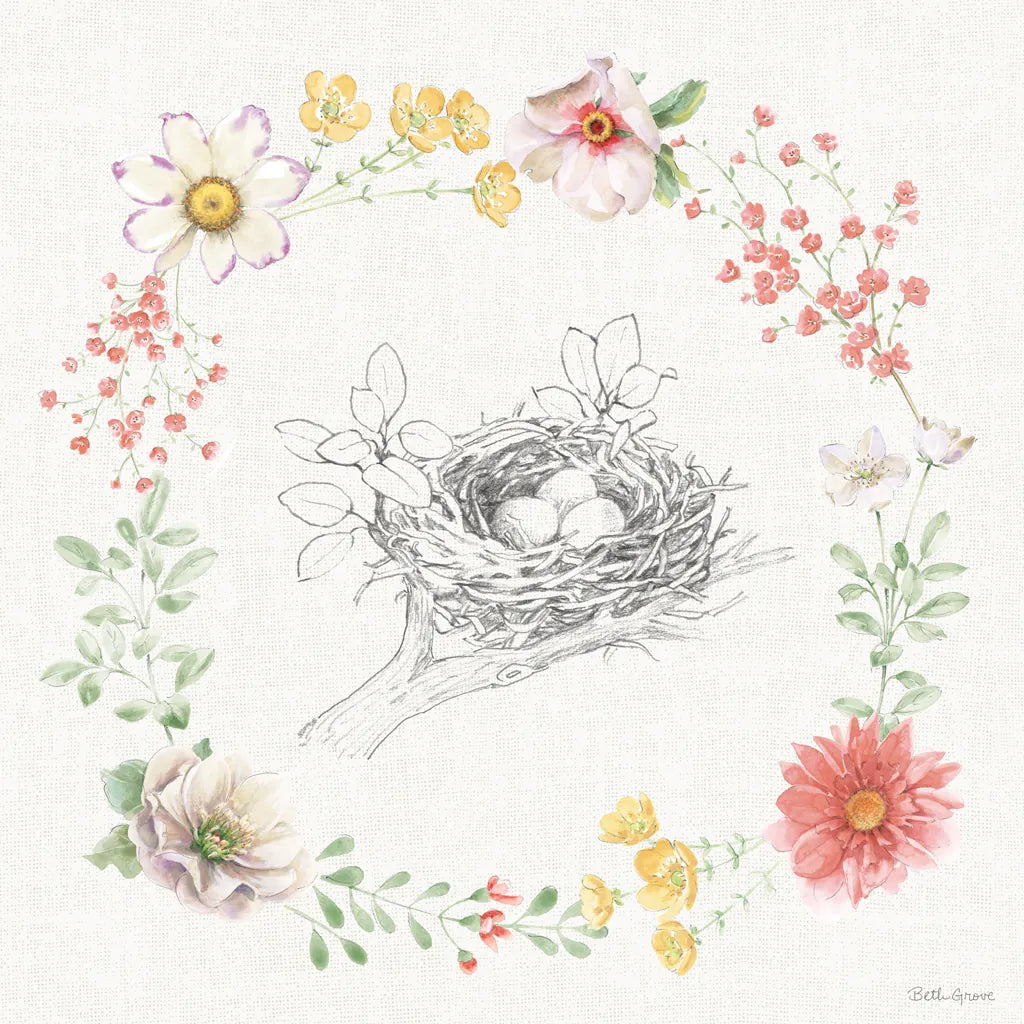 Afternoon in the Garden X by Beth Grove. SKU 84916a. Archival Giclee Fine art print for wall decor.