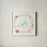 Afternoon in the Garden XI by Beth Grove. Shown in a crisp white glass frame for a clean and minimalist style. Available as an archival giclee rolled canvas, fine art paper, or poster print. SKU 84917a.