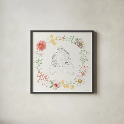 Afternoon in the Garden XII by Beth Grove. Shown in a sleek black glass frame for a contemporary gallery look. Available as an archival giclee rolled canvas, fine art paper, or poster print. SKU 84918a.