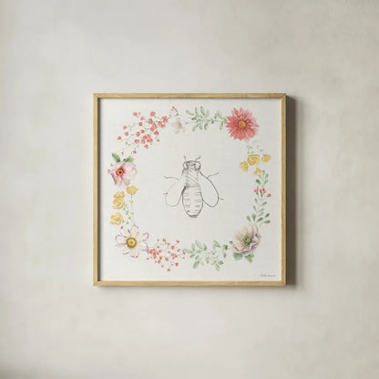 Afternoon in the Garden XIII by Beth Grove. Shown in a natural wood glass frame for a timeless modern aesthetic. Available as an archival giclee rolled canvas, fine art paper, or poster print. SKU 84919a.