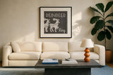 All About The Holidays I by Beth Grove. Displayed in a glass frame with matte in a clean modern living room. Available as an archival giclee rolled canvas, fine art paper, or poster print. SKU 27512a.