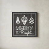 All About The Holidays II BW by Beth Grove. Shown in a sleek black glass frame for a contemporary gallery look. Available as an archival giclee rolled canvas, fine art paper, or poster print. SKU 73350a.